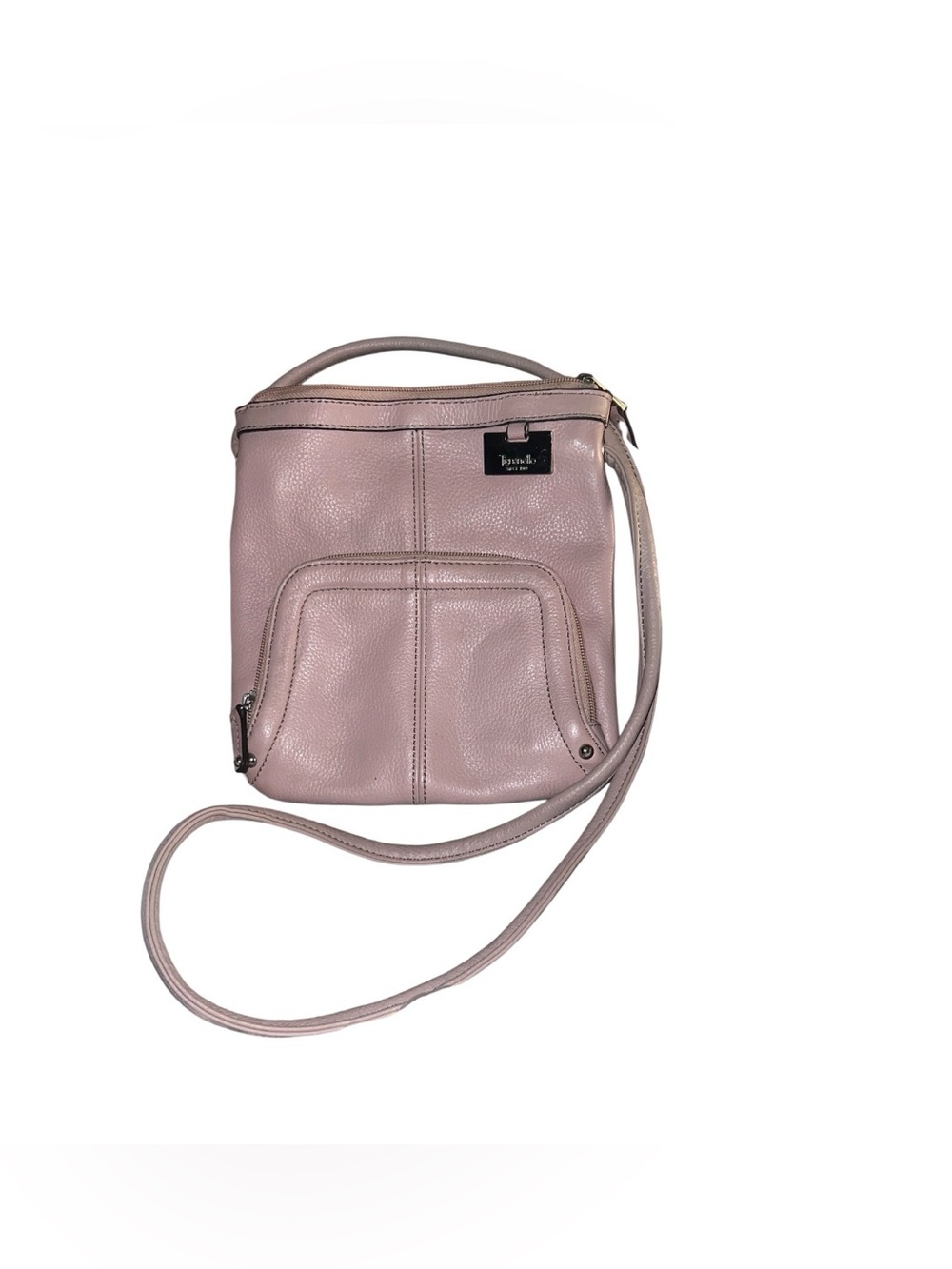 Tignanello Mauve Pink Pebbled Leather Crossbody Bag